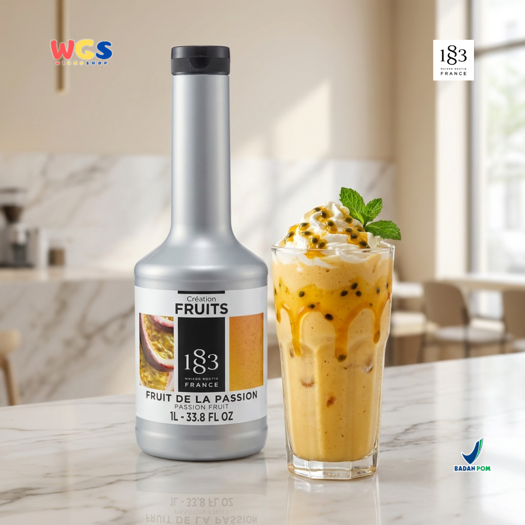 1883 Maison Routin Creation Fruits Passion Fruit Puree 1L - Saus Buah Markisa untuk Minuman Cafe Dessert