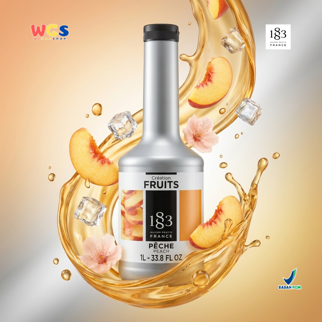 1883 Maison Routin Creation Fruits Peach Puree 1L - Saus Buah Persik untuk Peach Tea Smoothie Dessert