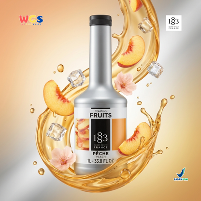 1883 Maison Routin Creation Fruits Peach Puree 1L - Saus Buah Persik untuk Peach Tea Smoothie Dessert