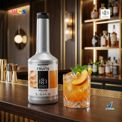 1883 Maison Routin Creation Fruits Peach Puree 1L - Saus Buah Persik untuk Peach Tea Smoothie Dessert