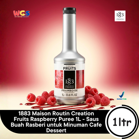 1883 Maison Routin Creation Fruits Raspberry Puree 1L - Saus Buah Rasberi untuk Minuman Cafe Dessert