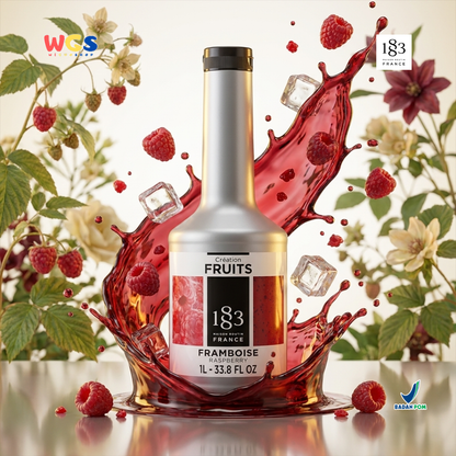 1883 Maison Routin Creation Fruits Raspberry Puree 1L - Saus Buah Rasberi untuk Minuman Cafe Dessert