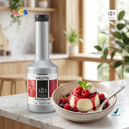 1883 Maison Routin Creation Fruits Raspberry Puree 1L - Saus Buah Rasberi untuk Minuman Cafe Dessert