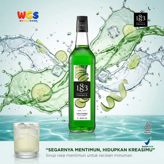 1883 Maison Routin Cucumber Syrup 1L - Sirup Mentimun Prancis untuk Mocktail, Soda dan Lemonade