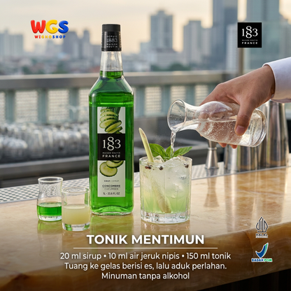 1883 Maison Routin Cucumber Syrup 1L - Sirup Mentimun Prancis untuk Mocktail, Soda dan Lemonade