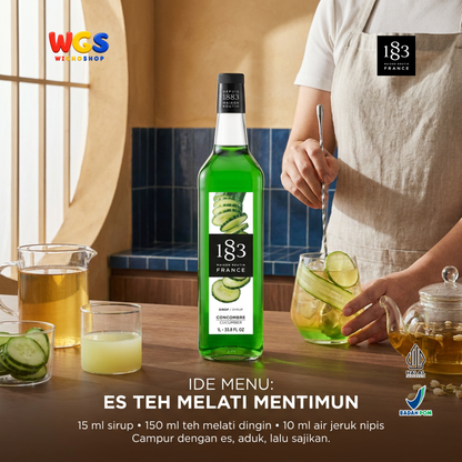1883 Maison Routin Cucumber Syrup 1L - Sirup Mentimun Prancis untuk Mocktail, Soda dan Lemonade