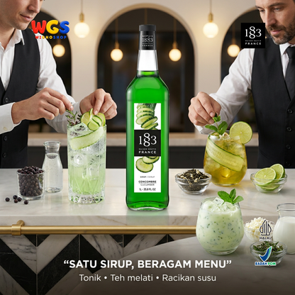 1883 Maison Routin Cucumber Syrup 1L - Sirup Mentimun Prancis untuk Mocktail, Soda dan Lemonade