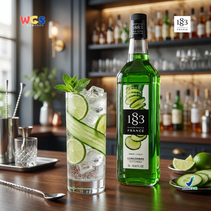 1883 Maison Routin Cucumber Syrup 1L – Sirup Mentimun Premium untuk Soda, Mocktail & Tea
