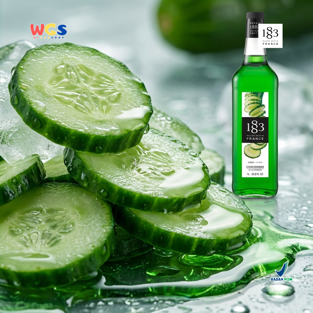 1883 Maison Routin Cucumber Syrup 1L – Sirup Mentimun Premium untuk Soda, Mocktail & Tea