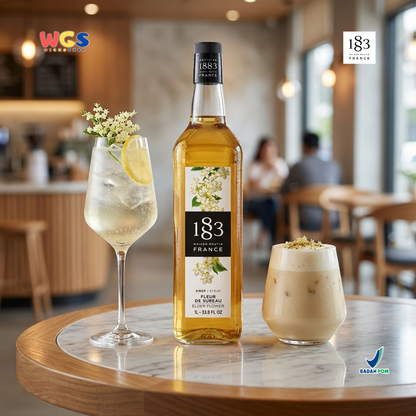 1883 Maison Routin Elderflower Syrup 1L - Sirup Elder Flower Syrup Cafe Barista Mocktail