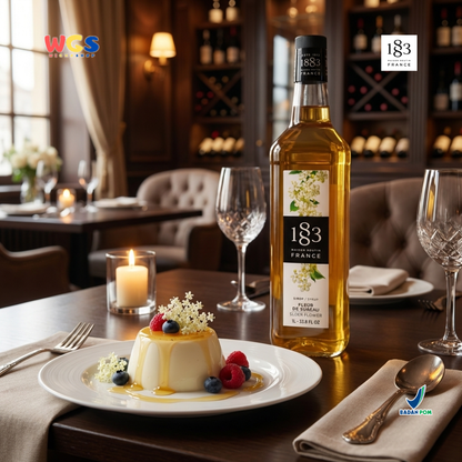 1883 Maison Routin Elderflower Syrup 1L - Sirup Elder Flower Syrup Cafe Barista Mocktail