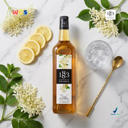 1883 Maison Routin Elderflower Syrup 1L - Sirup Elder Flower Syrup Cafe Barista Mocktail