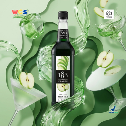 1883 Maison Routin Green Apple Syrup 1L - Sirup Apel Hijau Premium untuk Soda, Mocktail & Tea