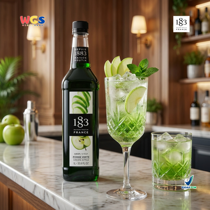 1883 Maison Routin Green Apple Syrup 1L - Sirup Apel Hijau Premium untuk Soda, Mocktail & Tea
