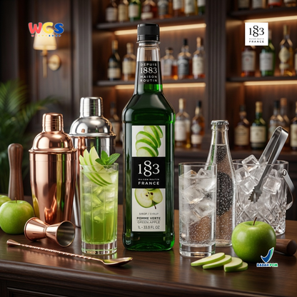 1883 Maison Routin Green Apple Syrup 1L - Sirup Apel Hijau Premium untuk Soda, Mocktail & Tea