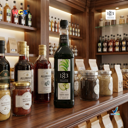 1883 Maison Routin Green Apple Syrup 1L - Sirup Apel Hijau Premium untuk Soda, Mocktail & Tea