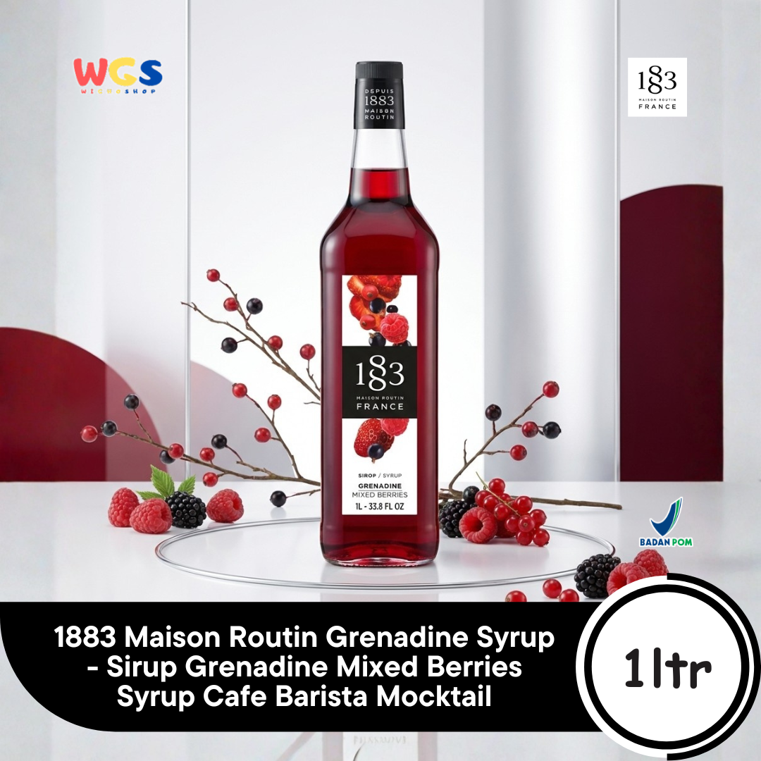 1883 Maison Routin Grenadine Syrup 1L - Sirup Grenadine Mixed Berries Syrup Cafe Barista Mocktail