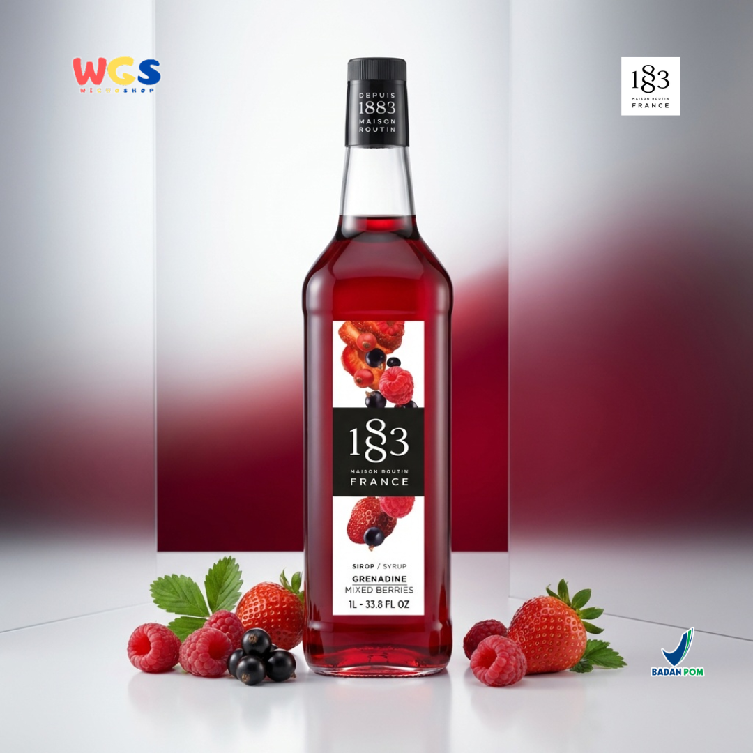 1883 Maison Routin Grenadine Syrup 1L - Sirup Grenadine Mixed Berries Syrup Cafe Barista Mocktail
