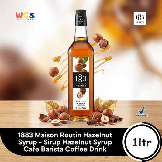 1883 Maison Routin Hazelnut Syrup 1L - Sirup Hazelnut Syrup Cafe Barista Coffee Drink