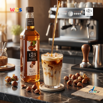1883 Maison Routin Hazelnut Syrup 1L - Sirup Hazelnut Syrup Cafe Barista Coffee Drink