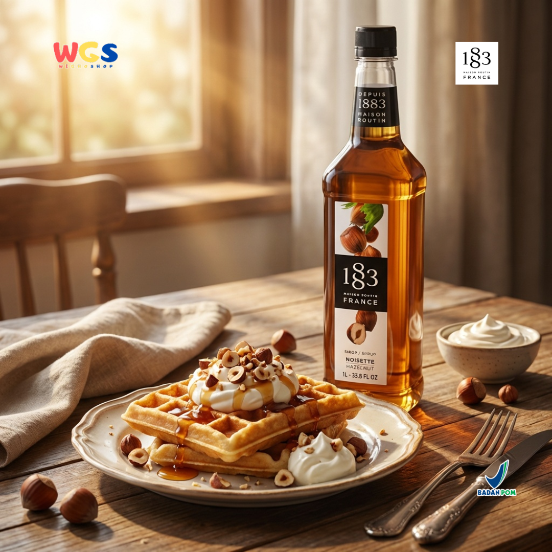 1883 Maison Routin Hazelnut Syrup 1L - Sirup Hazelnut Syrup Cafe Barista Coffee Drink