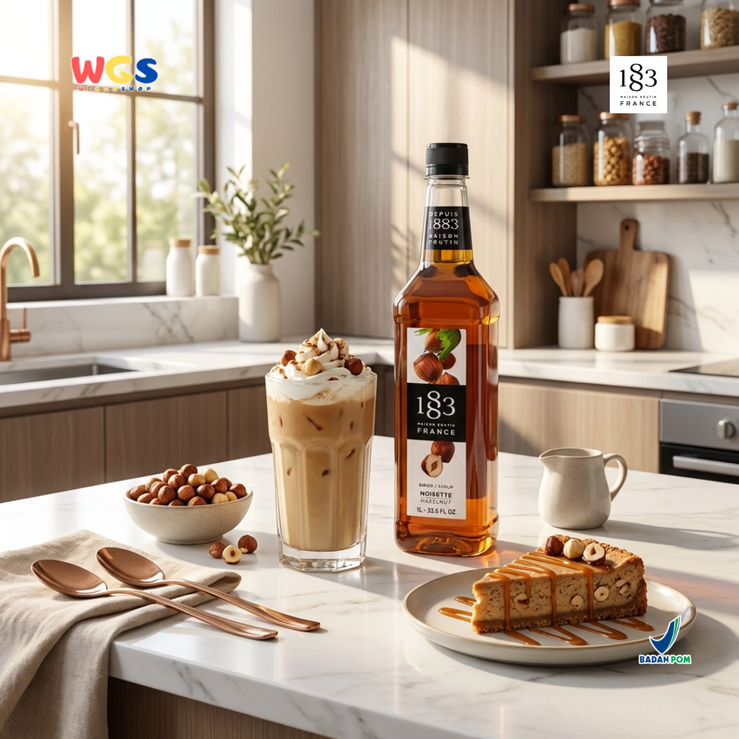 1883 Maison Routin Hazelnut Syrup 1L - Sirup Hazelnut Syrup Cafe Barista Coffee Drink