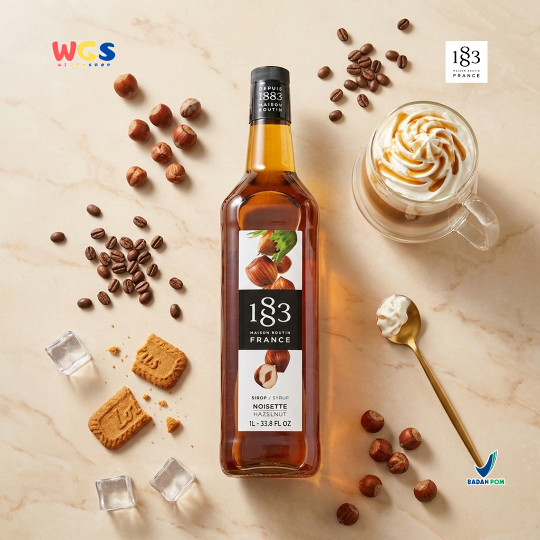 1883 Maison Routin Hazelnut Syrup 1L - Sirup Hazelnut Syrup Cafe Barista Coffee Drink