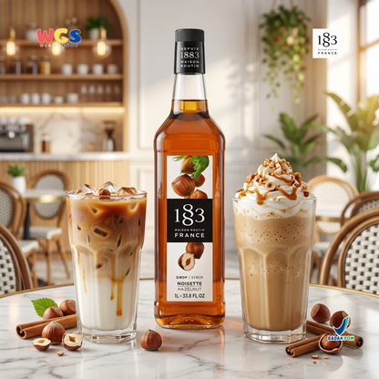1883 Maison Routin Hazelnut Syrup 1L - Sirup Hazelnut Syrup Cafe Barista Coffee Drink
