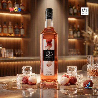 1883 Maison Routin Lychee Syrup 1L – Sirup Leci Premium untuk Soda, Mocktail, Tea & Cocktail
