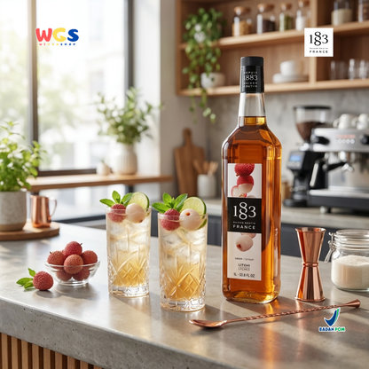 1883 Maison Routin Lychee Syrup 1L – Sirup Leci Premium untuk Soda, Mocktail, Tea & Cocktail