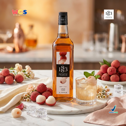 1883 Maison Routin Lychee Syrup 1L – Sirup Leci Premium untuk Soda, Mocktail, Tea & Cocktail