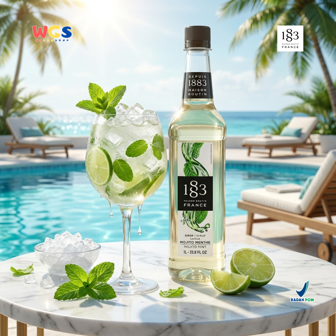 1883 Maison Routin Mojito Mint Syrup 1L - Sirup Mojito Mint Syrup Cafe Barista Mocktail