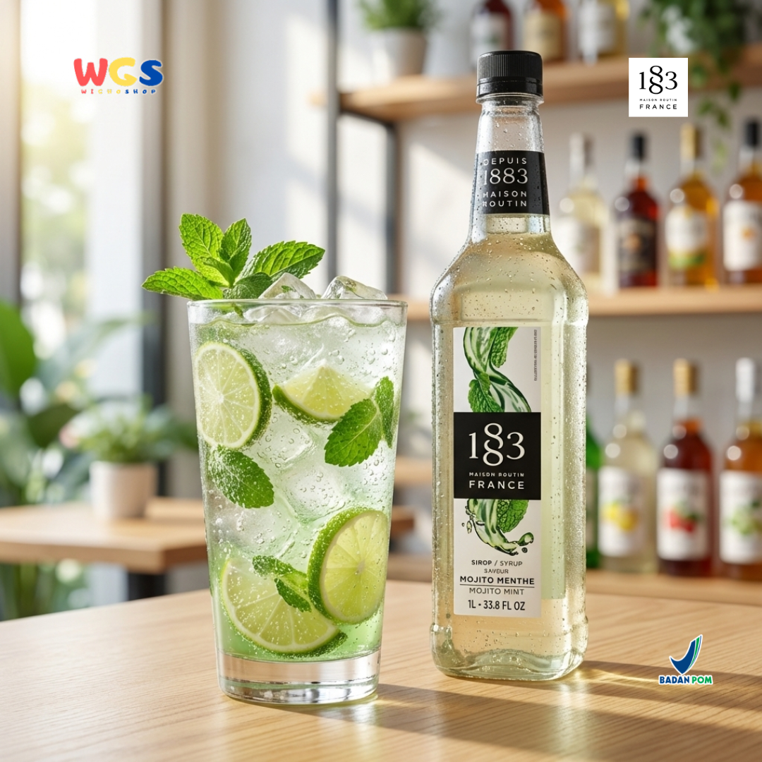 1883 Maison Routin Mojito Mint Syrup 1L - Sirup Mojito Mint Syrup Cafe Barista Mocktail