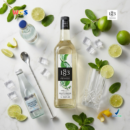 1883 Maison Routin Mojito Mint Syrup 1L - Sirup Mojito Mint Syrup Cafe Barista Mocktail