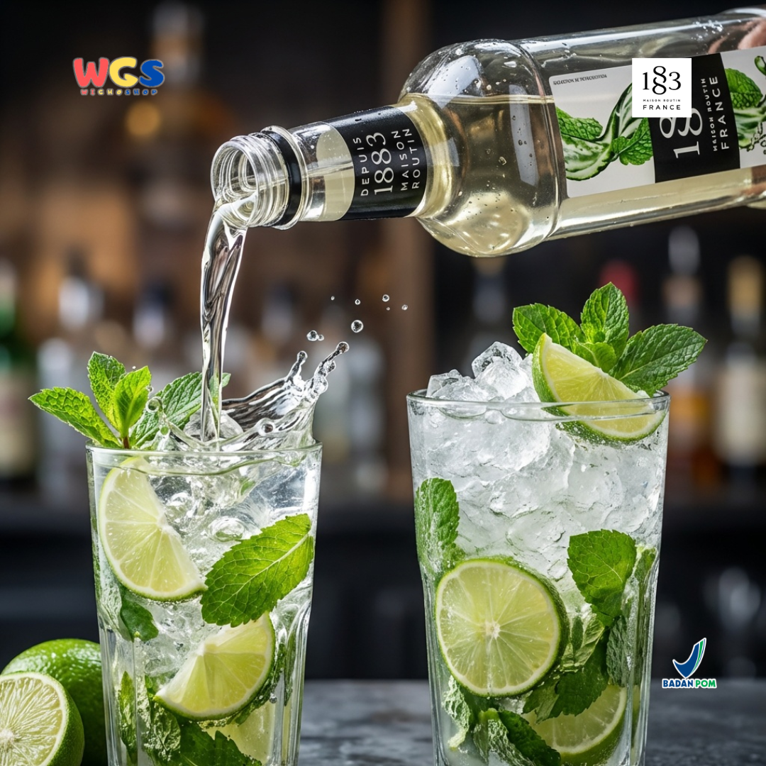 1883 Maison Routin Mojito Mint Syrup 1L - Sirup Mojito Mint Syrup Cafe Barista Mocktail