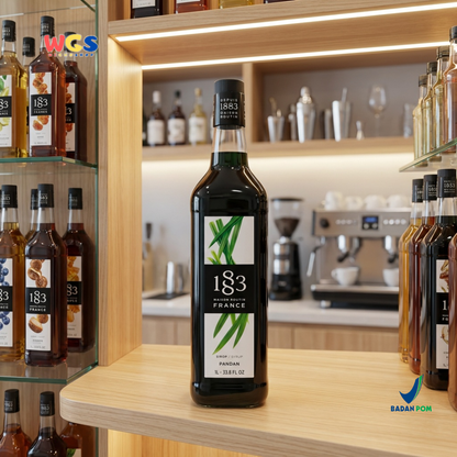 1883 Maison Routin Pandan Syrup 1L - Sirup Pandan Premium Prancis untuk Minuman, Dessert & Bakery
