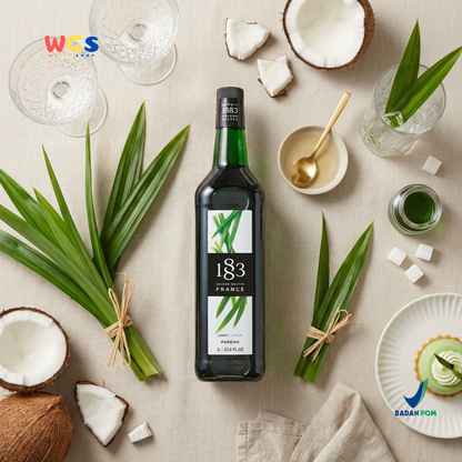 1883 Maison Routin Pandan Syrup 1L - Sirup Pandan Premium Prancis untuk Minuman, Dessert & Bakery
