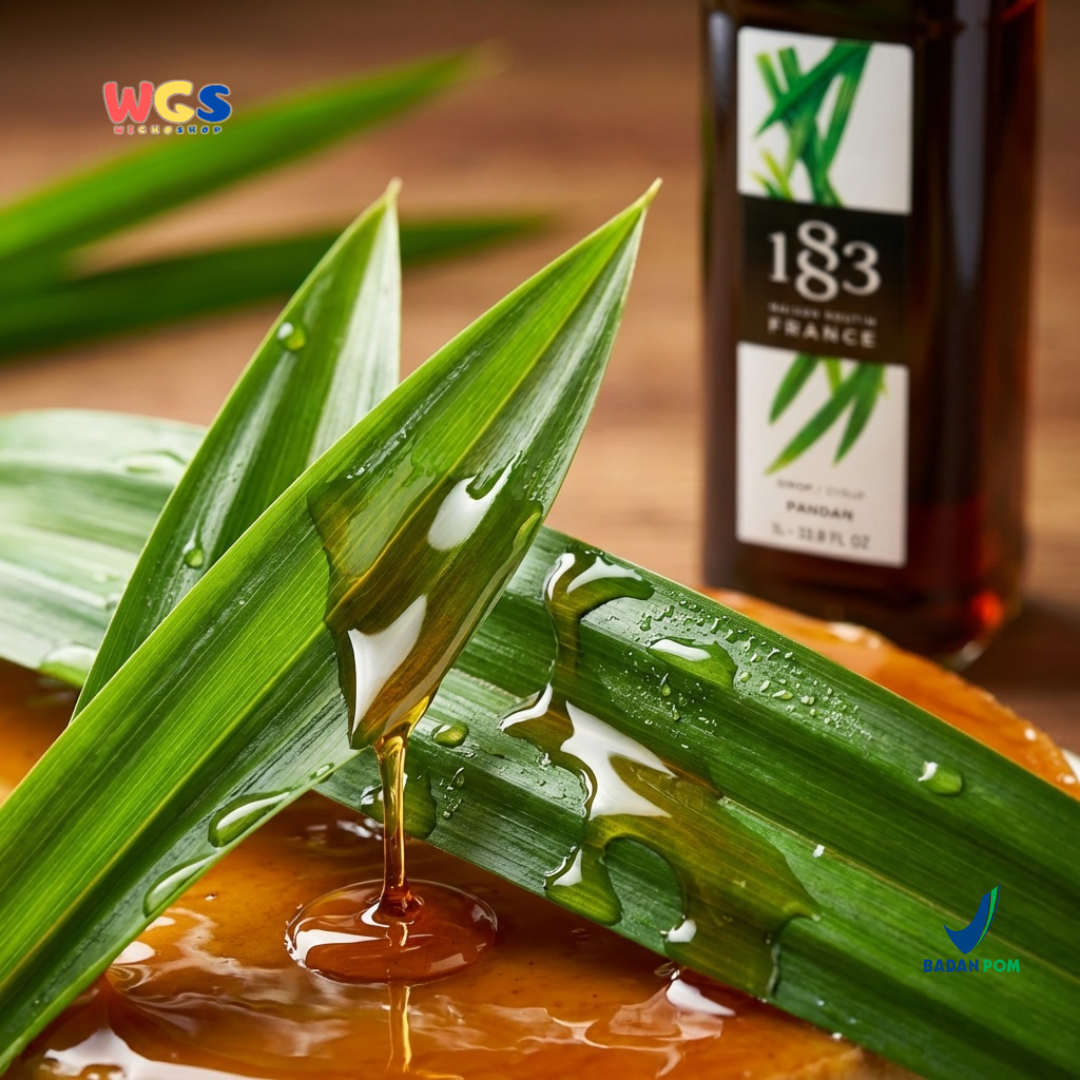 1883 Maison Routin Pandan Syrup 1L - Sirup Pandan Premium Prancis untuk Minuman, Dessert & Bakery