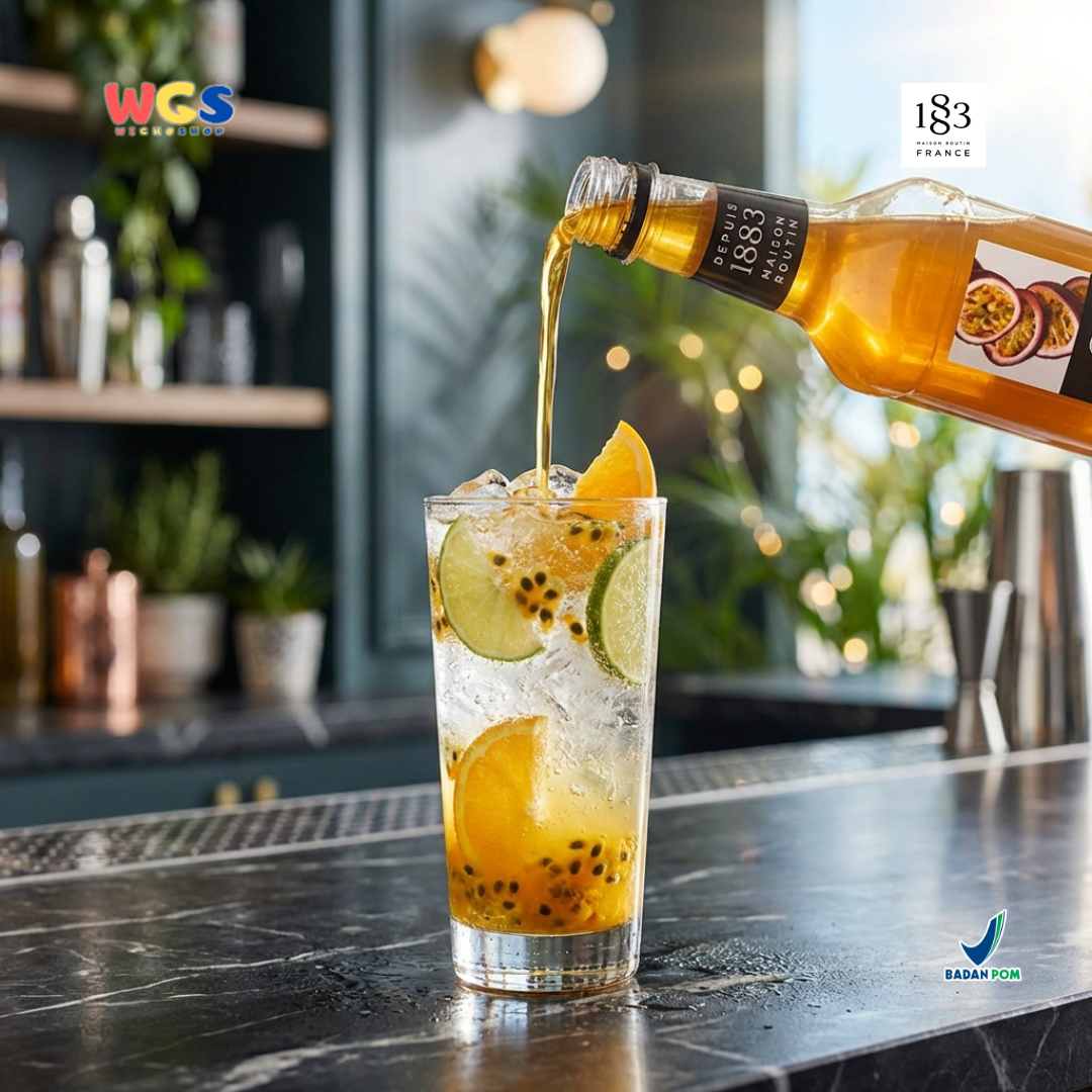 1883 Maison Routin Passion Fruit Syrup 1L - Sirup Markisa Syrup Cafe Barista Mocktail Drink