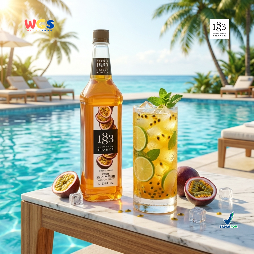 1883 Maison Routin Passion Fruit Syrup 1L - Sirup Markisa Syrup Cafe Barista Mocktail Drink