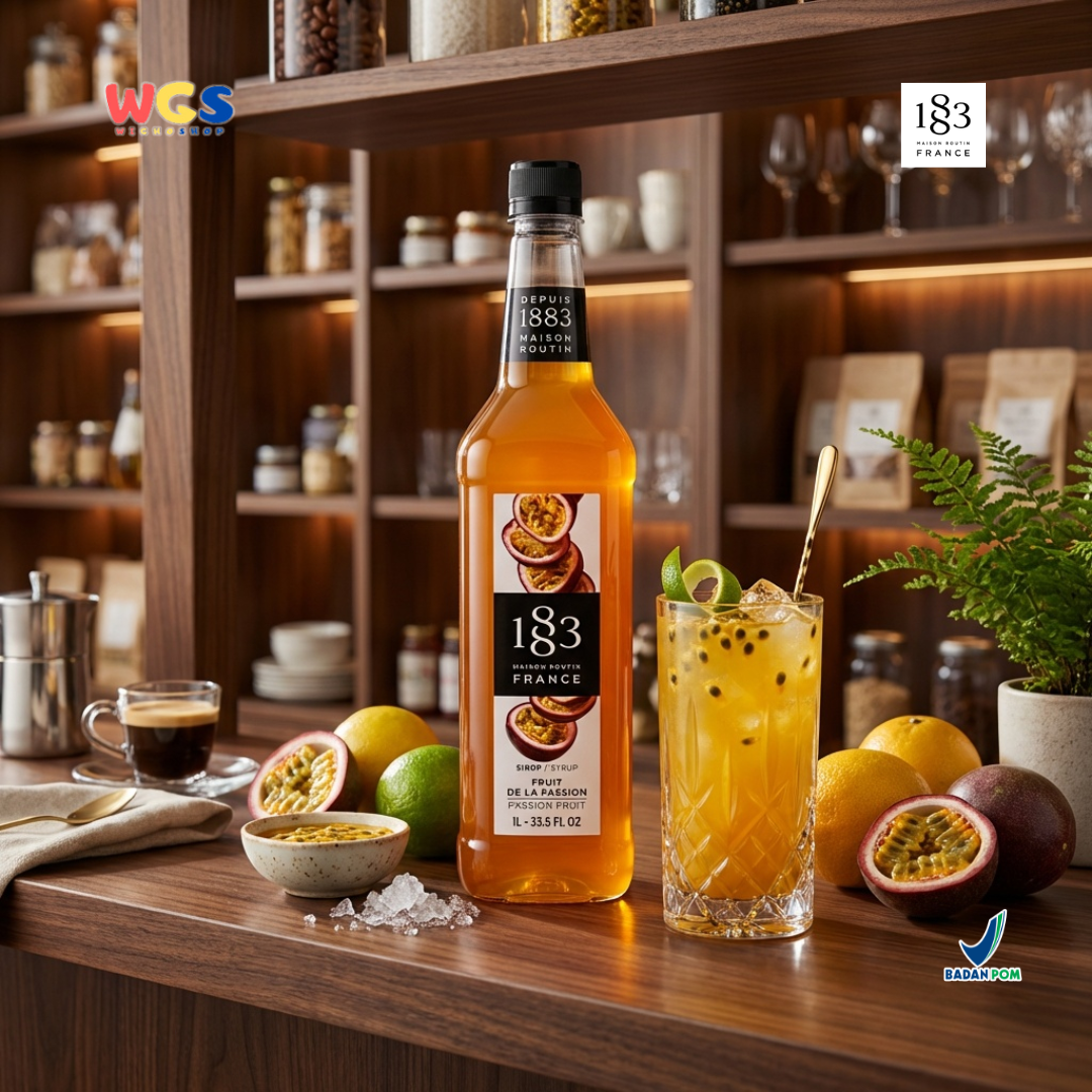 1883 Maison Routin Passion Fruit Syrup 1L - Sirup Markisa Syrup Cafe Barista Mocktail Drink