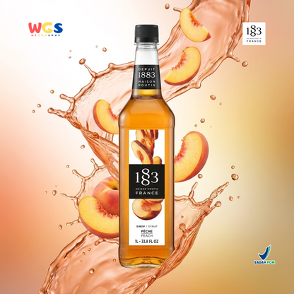 1883 Maison Routin Peach Syrup 1L – Sirup Peach Premium Untuk Mocktail Soda Drink Lemonade Cafe