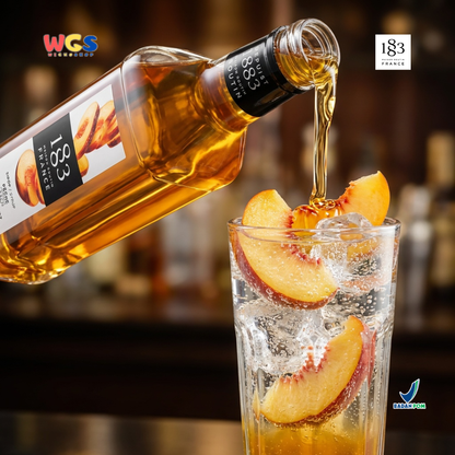 1883 Maison Routin Peach Syrup 1L – Sirup Peach Premium Untuk Mocktail Soda Drink Lemonade Cafe