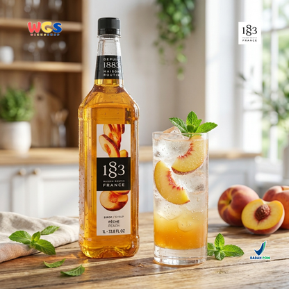 1883 Maison Routin Peach Syrup 1L – Sirup Peach Premium Untuk Mocktail Soda Drink Lemonade Cafe