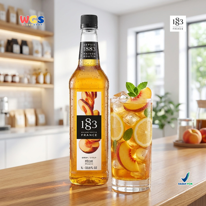 1883 Maison Routin Peach Syrup 1L – Sirup Peach Premium Untuk Mocktail Soda Drink Lemonade Cafe