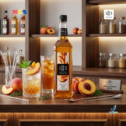 1883 Maison Routin Peach Syrup 1L – Sirup Peach Premium Untuk Mocktail Soda Drink Lemonade Cafe