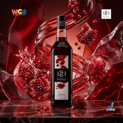 1883 Maison Routin Pomegranate Syrup 1L - Sirup Delima Premium untuk Soda, Mocktail & Tea