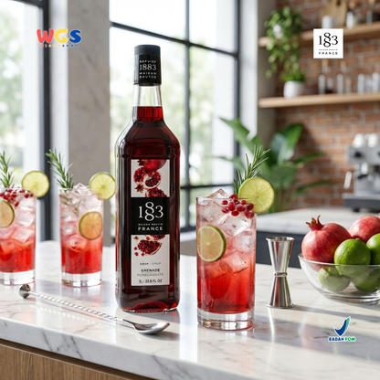 1883 Maison Routin Pomegranate Syrup 1L - Sirup Delima Premium untuk Soda, Mocktail & Tea