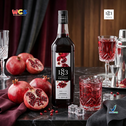 1883 Maison Routin Pomegranate Syrup 1L - Sirup Delima Premium untuk Soda, Mocktail & Tea