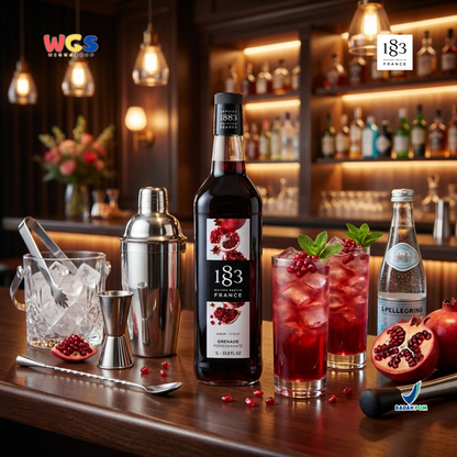 1883 Maison Routin Pomegranate Syrup 1L - Sirup Delima Premium untuk Soda, Mocktail & Tea